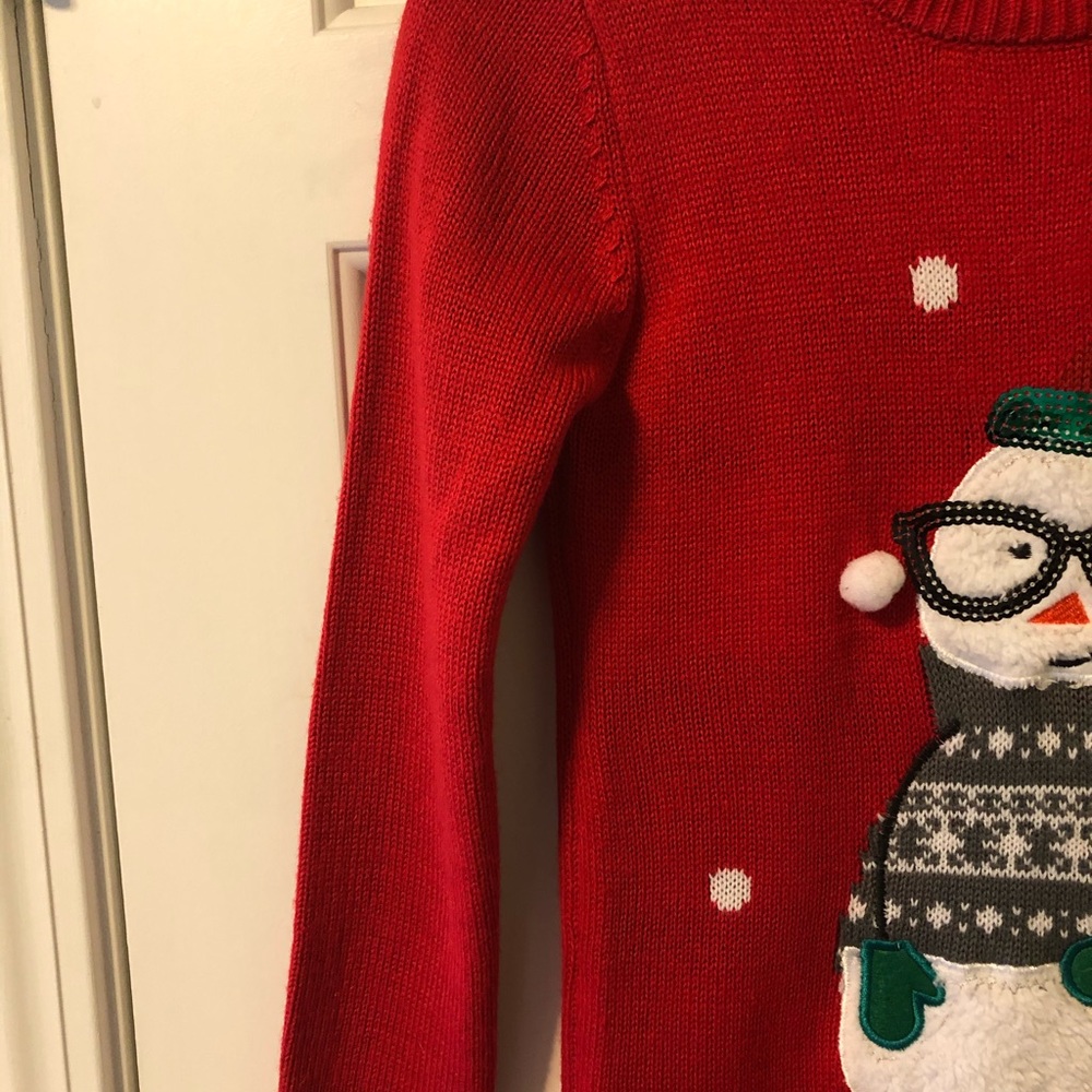 Girl’s tunic sweater EUC snowman appliqué, 10/12 - Picture 5 of 5